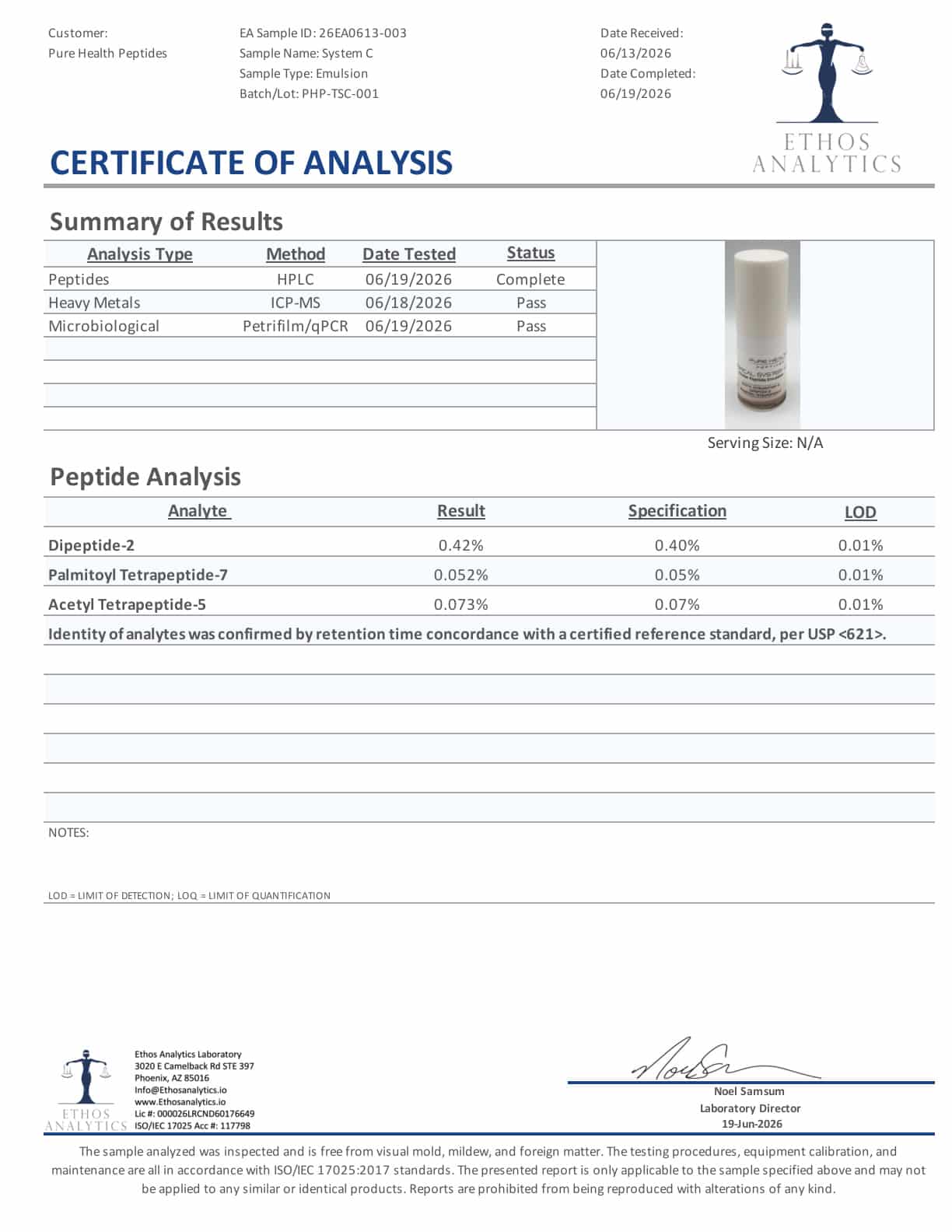 MODULAR PEPTIDE SYSTEM C – CONTROLLED-RHEOLOGY PEPTIDE EMULSION