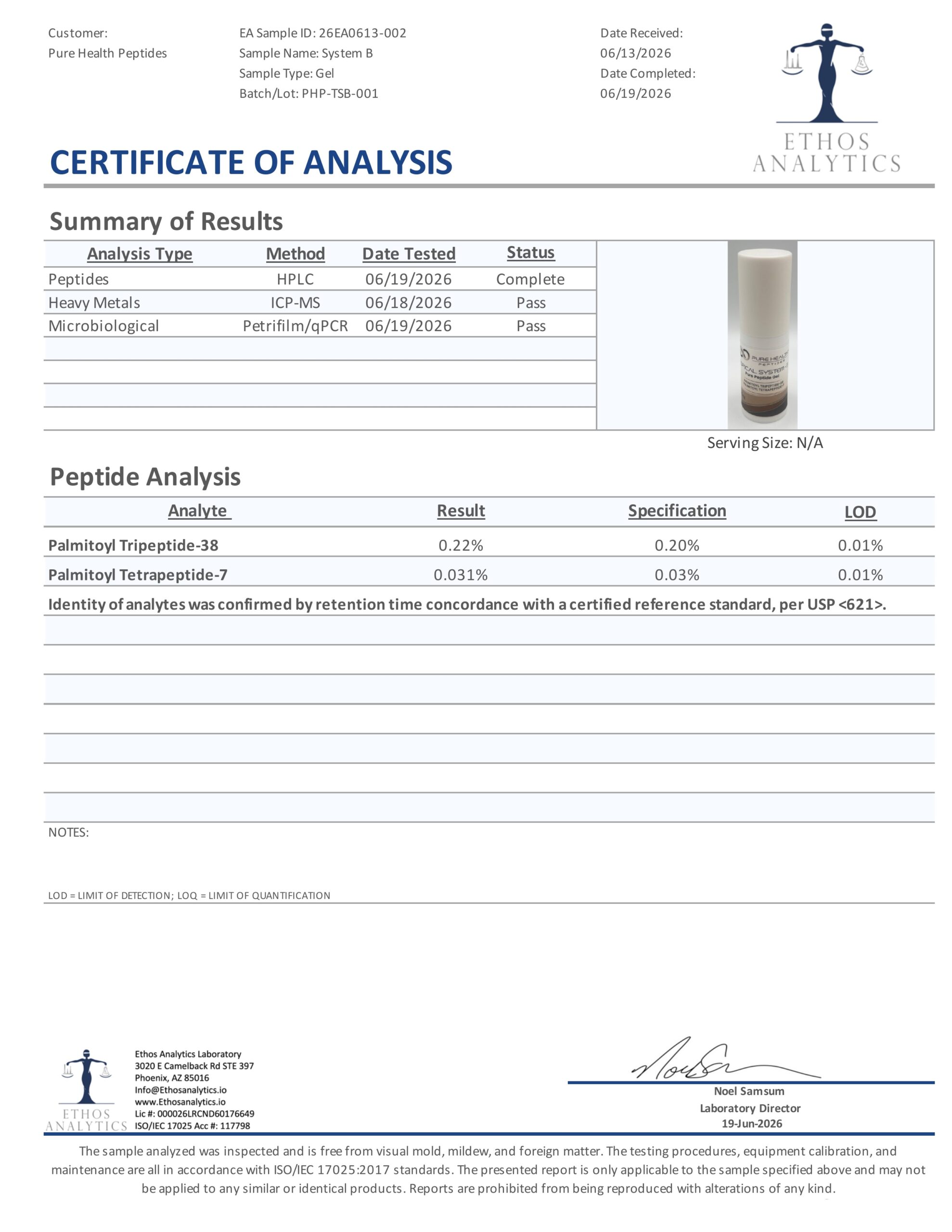 MODULAR PEPTIDE SYSTEM B – PURE PEPTIDE GEL